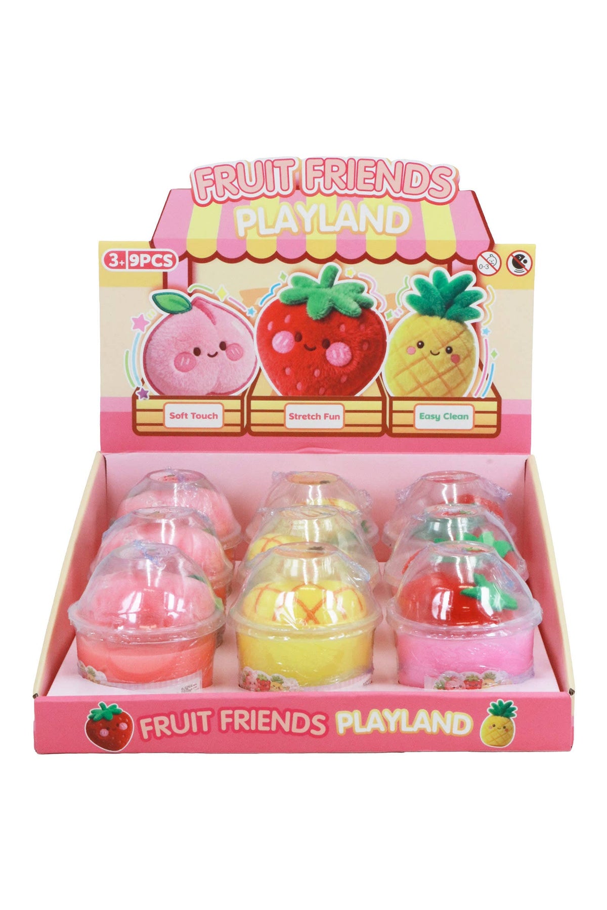 Fruit 2-in-1 Gel Slime and Fuzzy Plush Toy Cup - 9 Count: ASSORTED / ONE SIZE