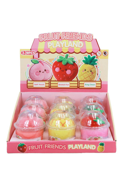Fruit 2-in-1 Gel Slime and Fuzzy Plush Toy Cup - 9 Count: ASSORTED / ONE SIZE